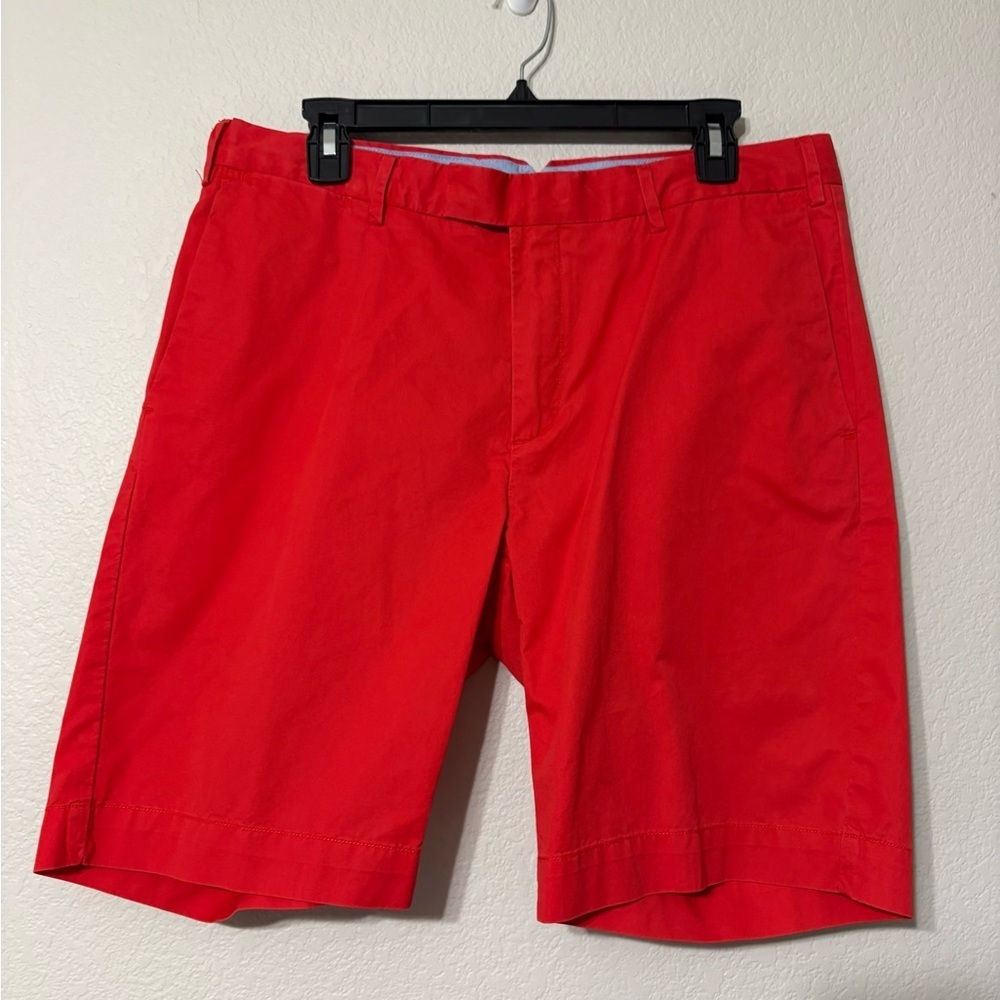 Men’s‎ Polo by Ralph Lauren Red Flat Front Shorts Cotton Pima Cotton Blend. 34